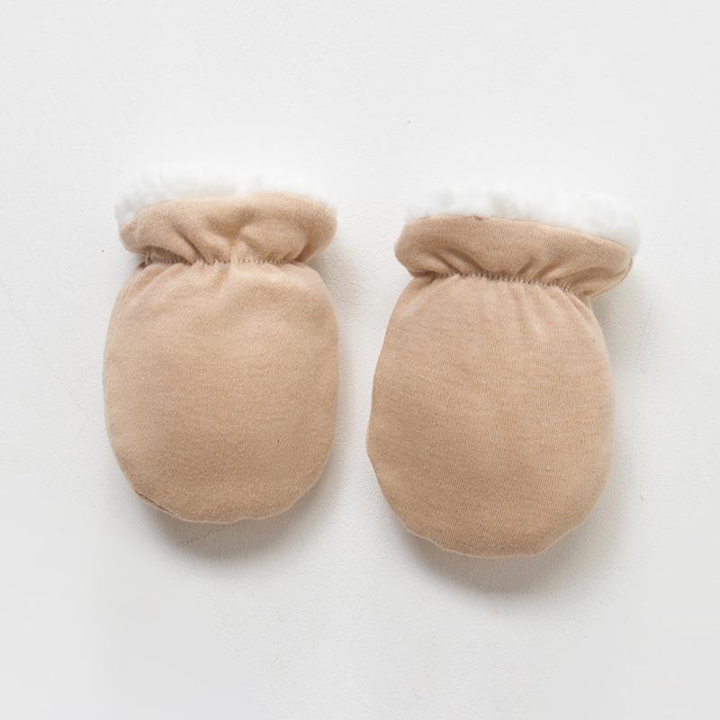 Thickened Imitation Lamb Wool Anti-Scratch Baby Gloves for Autumn and Winter
