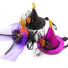 Small Dogs Witch Cap Halloween Pet Lace Hat Photography Outfit for Small Medium Dogs Cosplay Costume Pet Festival Hat