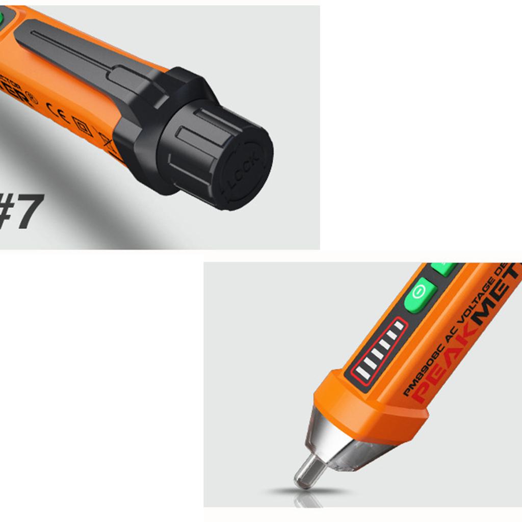 AC Voltage Tester 12-1000V Live Wire Detector Electrical Pen with Buzzer Flashlight Auto-off High Accuracy Testing Pen