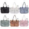 Women Slouchy Tote Handbag Adjustable Strap Daily Commuting Bag Multi-pockets Fashion Shoulder Bag Embroidery Love Work Bag