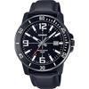 Casio MTP-VD01BL-1BV Men's Enticer Black IP Leather Band Black Dial Casual Analog Watch
