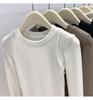 Women's Slim Fit Brushed Cotton Fleece Long Sleeve Base Layer Top for Autumn/Winter