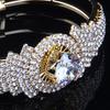 Women Bangle with Buckle Opening Closing Design, Sparkling Cubic Zirconia Bracelet, Formal Wear Wrist Accessory