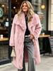 European and American Imitation Fur Large Lapel Collar Long Artificial Coat Long Fashion Imitation Fox Fur Coat Medium and Long C