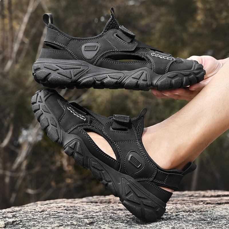 Fashion Anti-collision Toe Male Treking Walking Men's Breathable Mesh Shoes Classic Travel Hiking Shoes Summer All-match Outdoor Sneaker