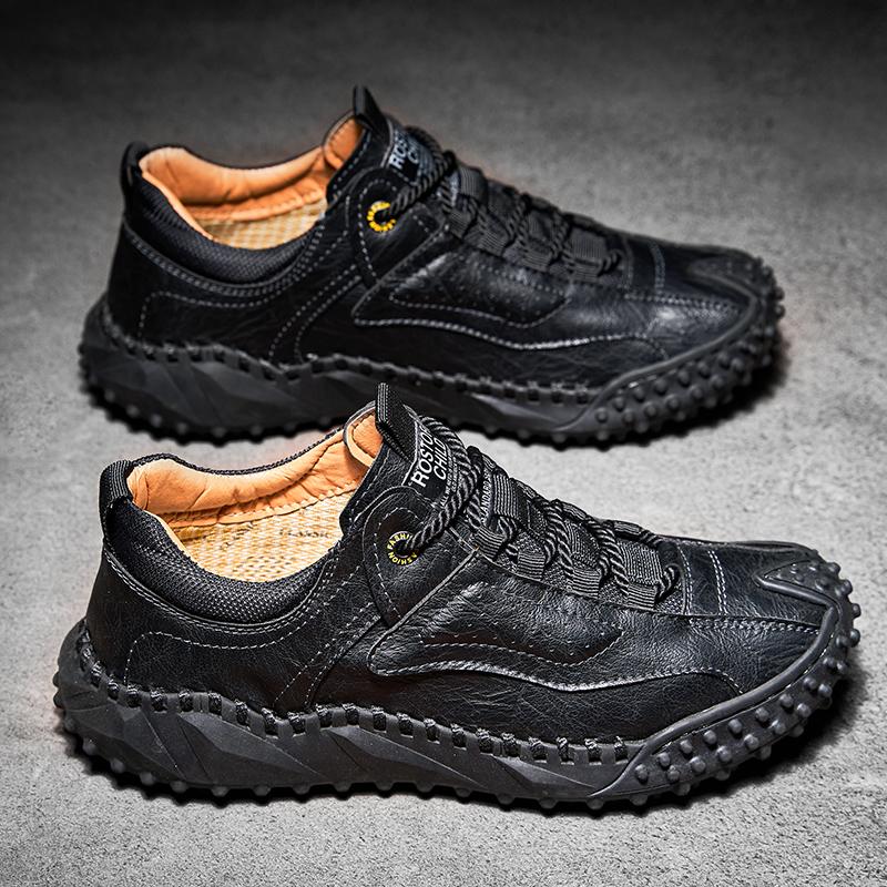 38-48 Mens  Retro Cow Leather Shoes Men Loafers Handmade Casual Leather Shoes Moccasins Men Flats Shoes