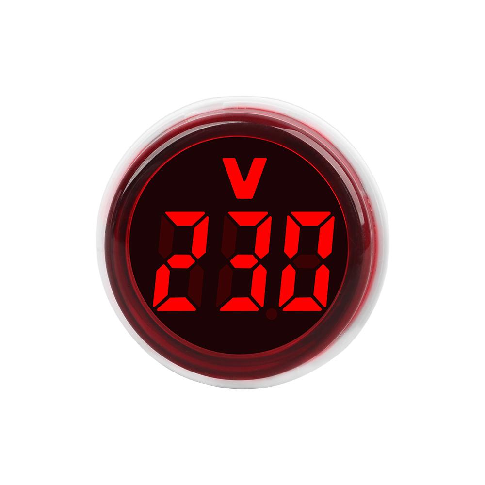 AC230V LED Digital Display Voltmeter Indicator Voltage Meter Light/Pilot Lamp EU Plug Electrician Tool