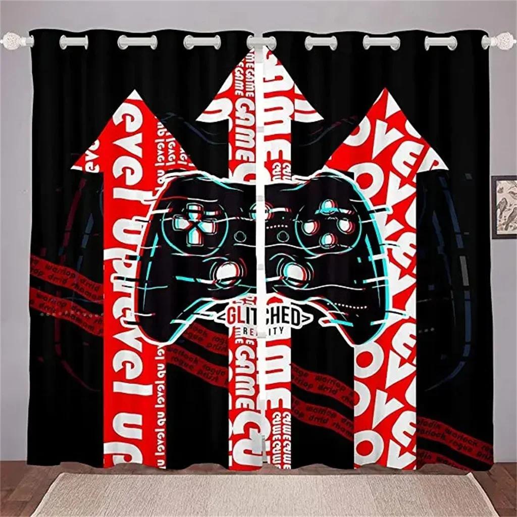 3D Spielgriff Gamepad Videospieler Switch Fenster Vorhang Jalousien Für Wohnzimmer Kinder Schlafzimmer Badezimmer Küche Tür Heimdekor 2St.