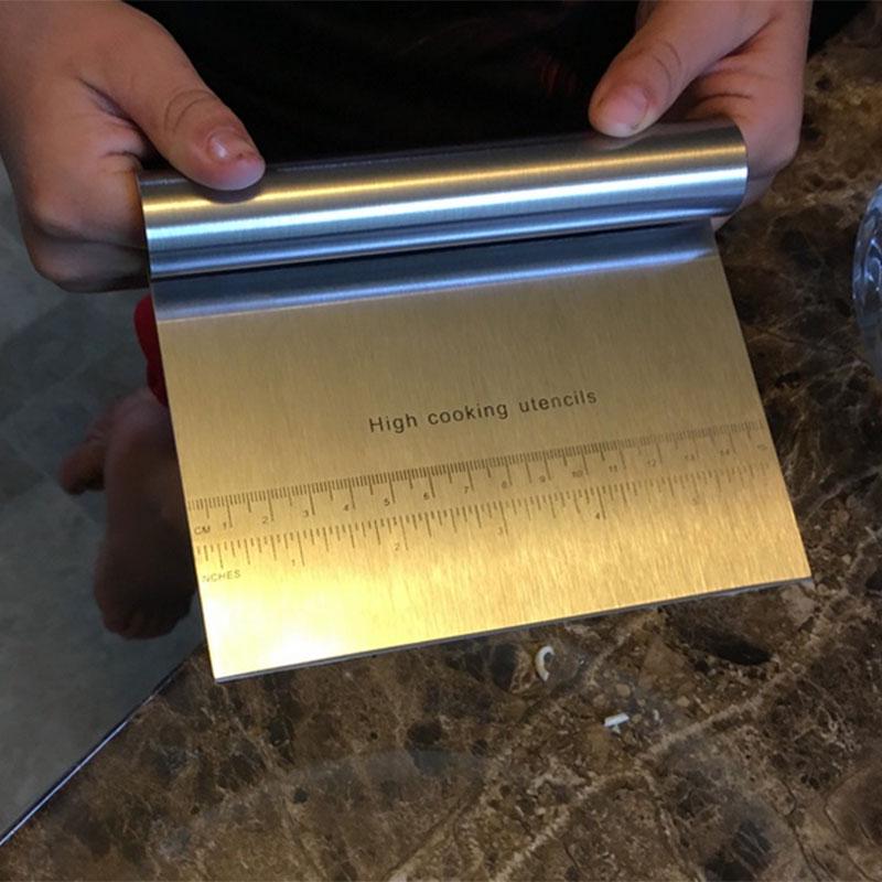 Baking Pastry Stainless Steel Spatulas Pizza Dough Scraper Multipurpose Cake Bread Separator Scale Knife Kitchen Baking