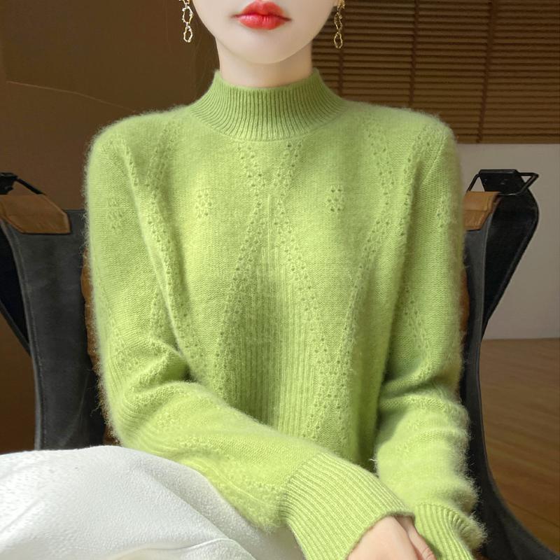 Dámský kašmírový svetr Kašmír Qinghe 30% kašmír 70% vlna podzimní a zimní pulovr hřejivý a módní