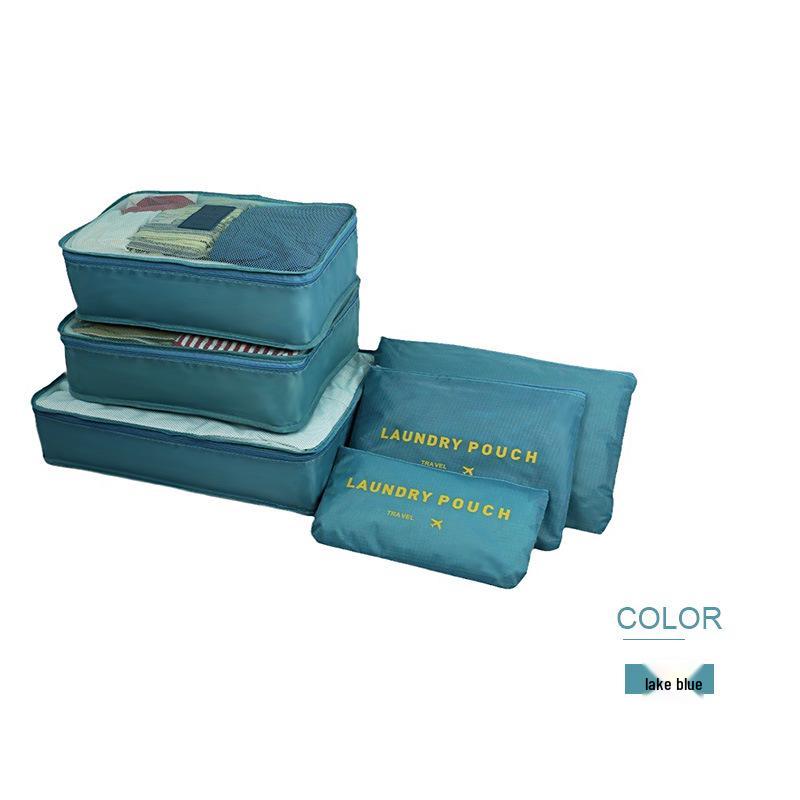 6-Piece Oxford Cloth Travel Storage Set: Includes Shoe Bag, Underwear Organizer, and More.