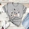 Vintage Halloween Ghost T-Shirt Floral Spooky Pumpkin Tee Casual Short Sleeve Women Halloween Shirt Spooky Season Graphic Tees