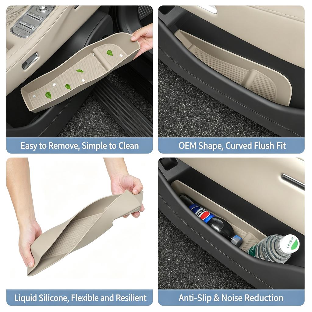 FOR ZEEKR 8X Full Car Door Storage Box, Silicone Storage Box, Neat Storage Compartment, Interior Accessories