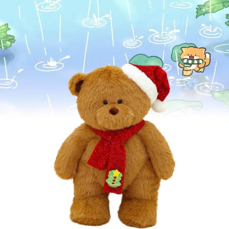 Teddy Plush Bear Toys Santa Hat Scarf Cartoon Animals Fill Doll Christmas Gifts