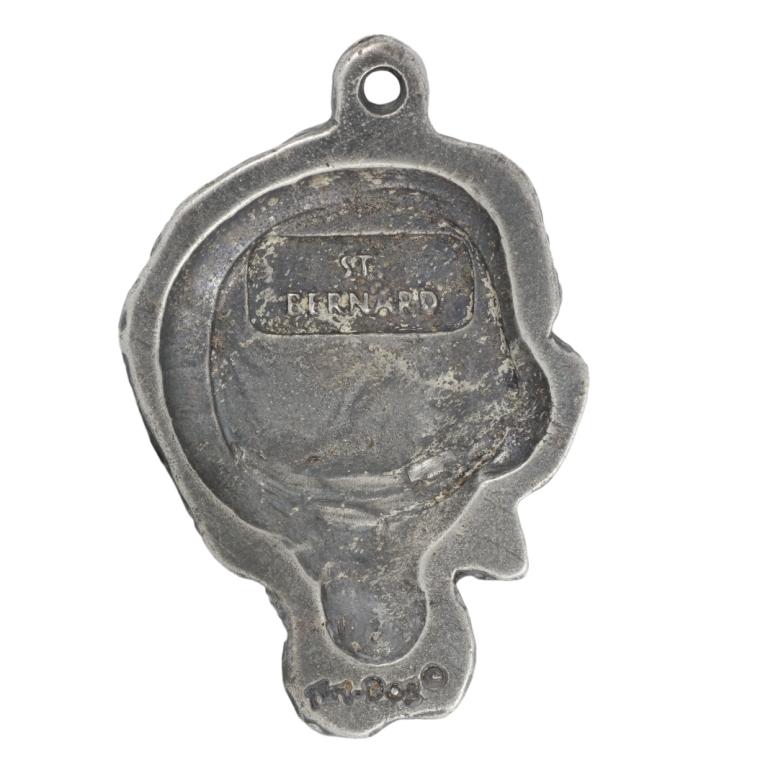 St. Bernard, Saint Bernard, Alpine Mastiff, Bernhardiner - Silver-plated dog pendant, handbag decoration, backpack pendant by Art-Dog brand