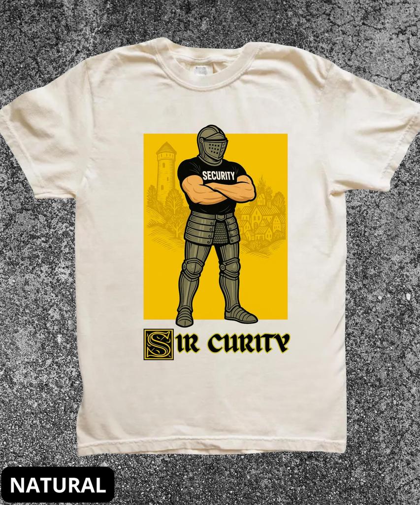 Sir Curity Funny Knight Meme Shirt, Edgy Dark Humor T-shirt for Men Women,Funny Sarcastic T-shirt,Vintage Crusader Top,Gag Gifts Shirt