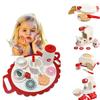 Wood Simulation Tea Set Pretend Play Kitchen Role Play Educational Toy For Kindergarten Children's Kitchen Role Play Set