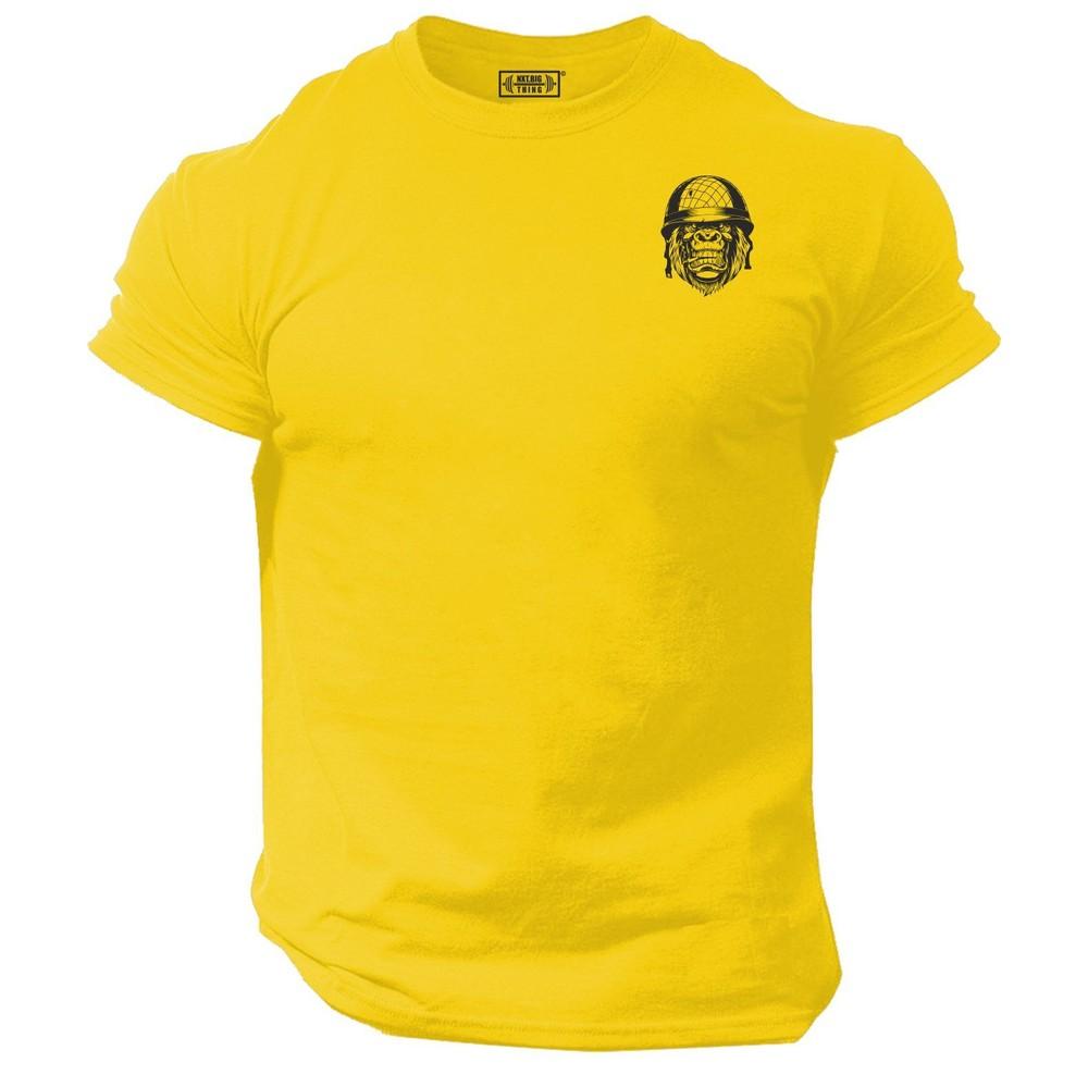 Comunisexdo Gorilla T Shirt Pocket Gym Clothing Bodybuilding Training Workout Top