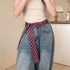 Korean Striped Tie Stripe JK Ties Casual Waist Belt  Performance