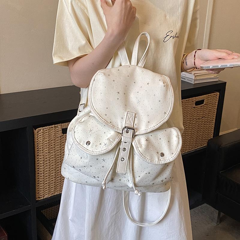 Schoolbag Korean Niche Star Backpack Bag Women's 1011 New College Wind Sweet Cool Large Capacity Backpack Fashion Student Bag
