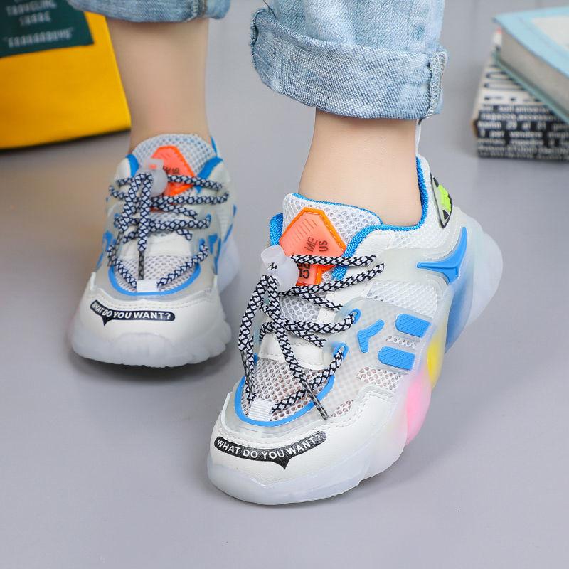 Boys Girls Shoes Summer Casual Mesh Breathable Sneakers 2025 New Trendy Korean Version Fashion Old Shoes