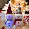 Christmas Glowing Snowman Ornaments Christmas Scarf Hat Snowman Decorations With Lights