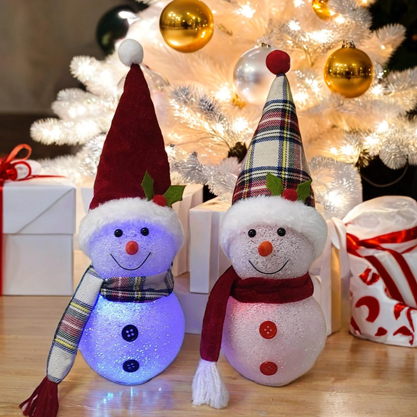 

Рождественские светящиеся украшения в виде снеговика, рождественские украшения в виде снеговика в шарфе и шляпе с подсветкой One Size