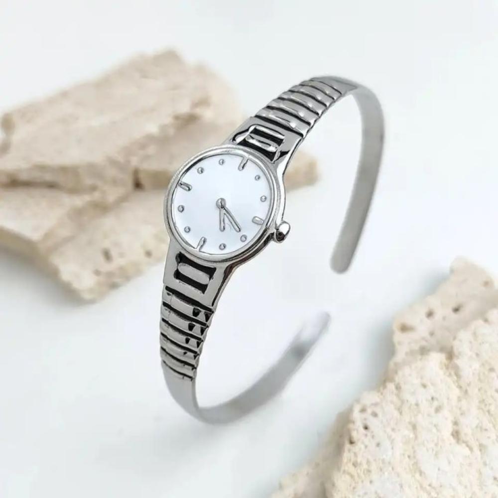 Vintage Watch Design Bangle Creative Titanium Steel Hand Chain Exquisite Open Bracelet Gift
