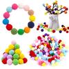 300PCS/Set Random Mixed Color Soft Pompom Ball 8mm-30mm Various Size Available Fluffy Ball DIY Handcraft Decorative Material ZYF