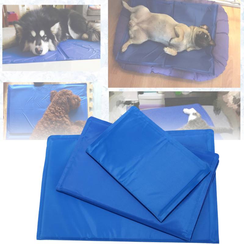 Pet Mat Gel Dog Cat Cooling Sleeping Pad Summer Pets Supplies Square Blue