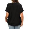 Women's Fashionable Casual Loose-Fit Comfortable V-Neck Mesh Sequin Plus Size Top