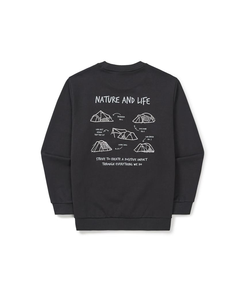 Snow Peak Graphic Sweatshirt and Dark Size M GS-S25FMFHT62, Men's Women's Sweatshirt, Charcoal,