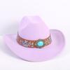 Beliebte europäische und amerikanische Mode OL-Stil einfarbiger Cowboyhut Herren und Damen High-End Zylinder Jazzhut Filzhut