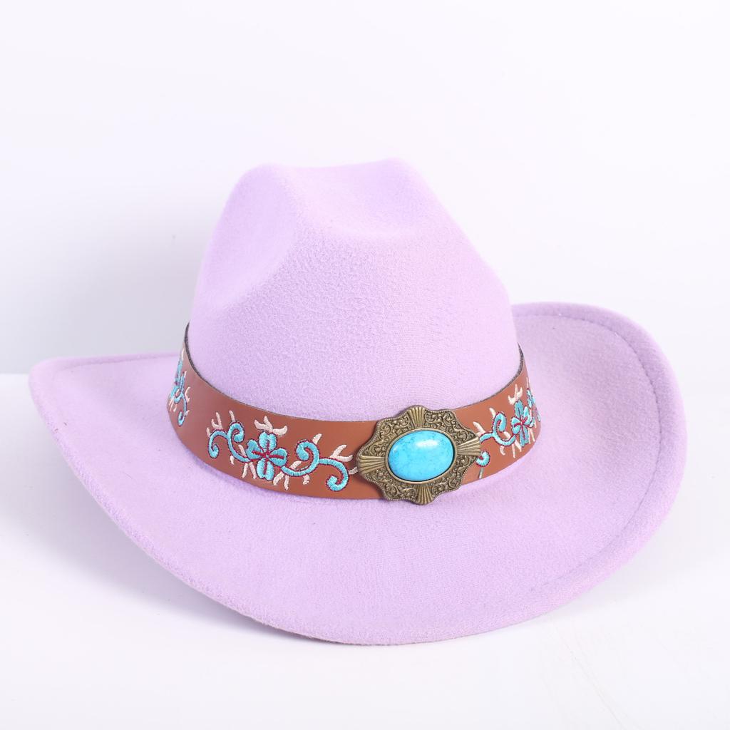 Beliebte europäische und amerikanische Mode OL-Stil einfarbiger Cowboyhut Herren und Damen High-End Zylinder Jazzhut Filzhut