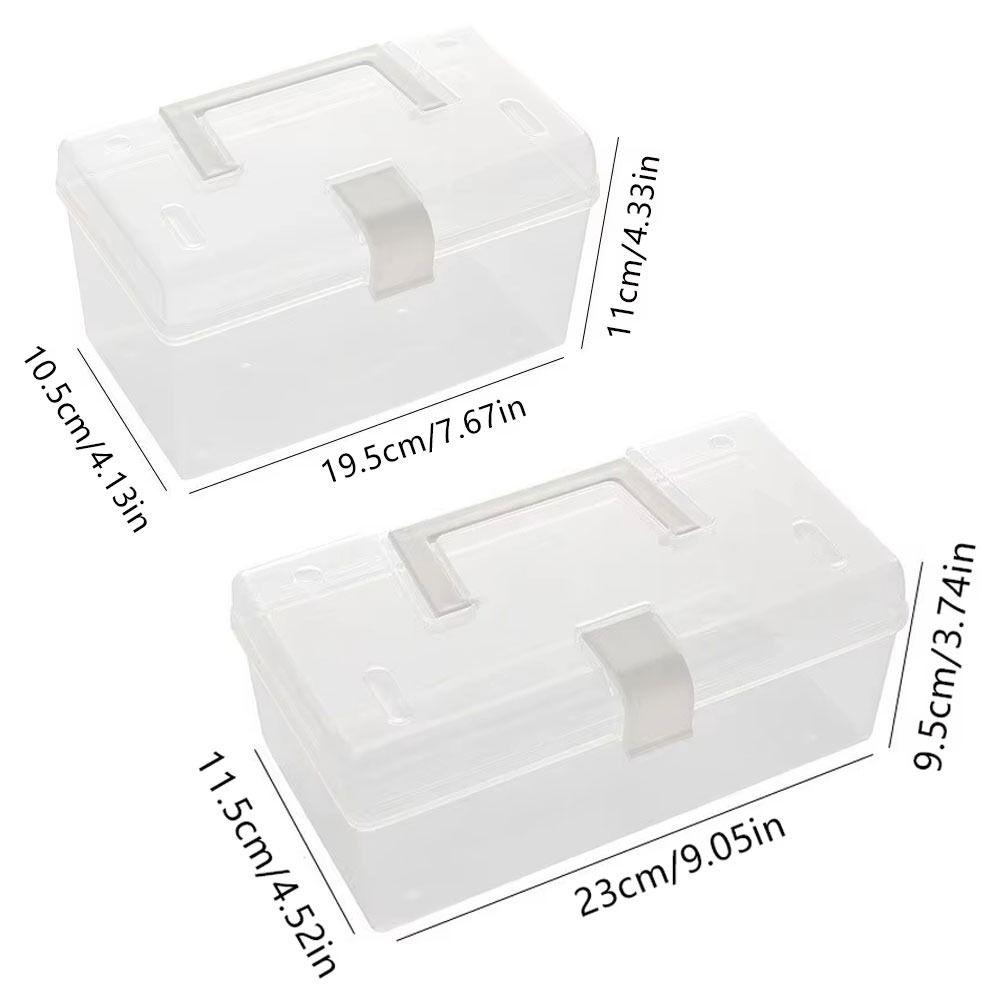 1Pcs Transparent Plastic Storage Box Large-Capacity Sundries Stationery Mask Miscellaneous Container Box Waterproof Dustproof