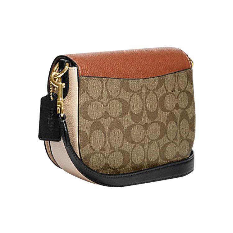Coach Morgan 20 Classic Monogram Print Flap Closure Leather Saddle Bag Women Shoulder Bag Brown Rust CE565-IME7V