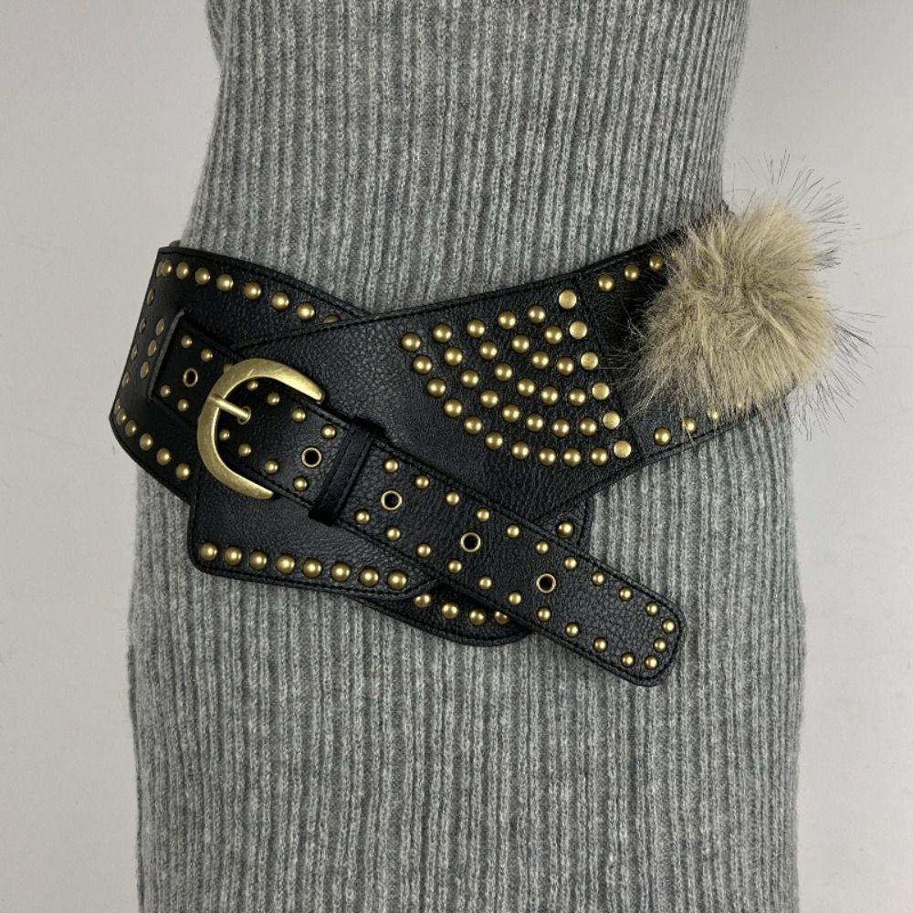 Exaggerated Wide Belts PU Leather Waist Strap Chic Waist Cummerbunds