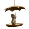 Squirrel/Cat/Dog Metal Bird Feeders Animal Holding Umbrella Bird Feeder Set Hanging Bird Feeder Dish for Yard Patio Landscape