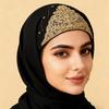 Ramadan Gift Beaded Hijab Scarf Chiffon Ethnic Hijab Shawl Easy Pull On Popular Islamic Headscarf Teenage Girls
