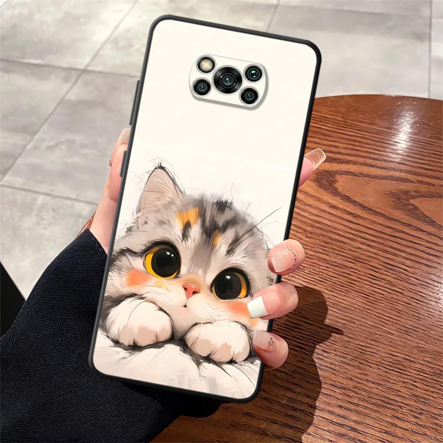 Cartoon Cat Funda Phone Cover Case for Xiaomi Poco F8 F1 C61 F3 C50 M3 M4 M7 C71 C75 M5 X3 X4 X5 X7 Pro