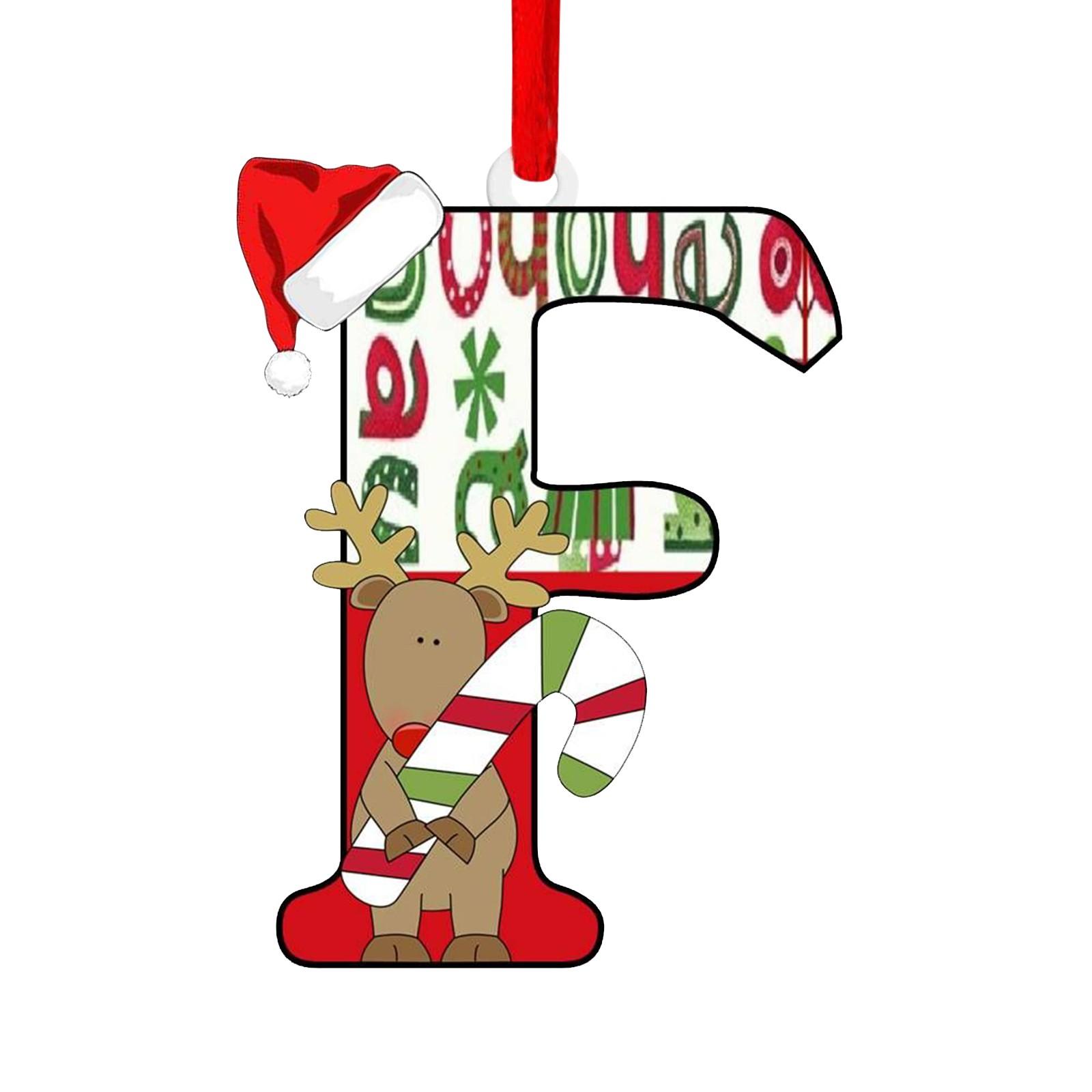 

Рождественская елка из 26 букв, подвесное персонализированное украшение в виде рождественской буквы One Size