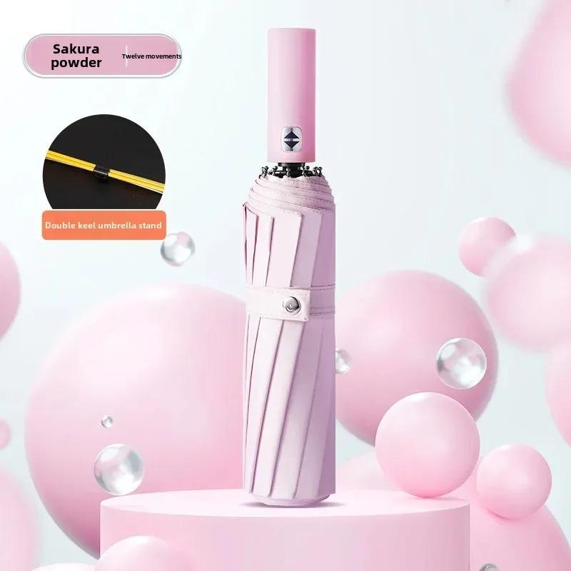 

Автоматический большой зонт от солнца и дождя 24 спицы зонт от солнца для улицы розовый