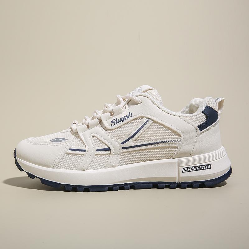 Womens Fashion Lace up Casual Sneakers Lightweight Soft Sole Running Shoes for Women Thick Soled Mesh Breathable Sports Shoes