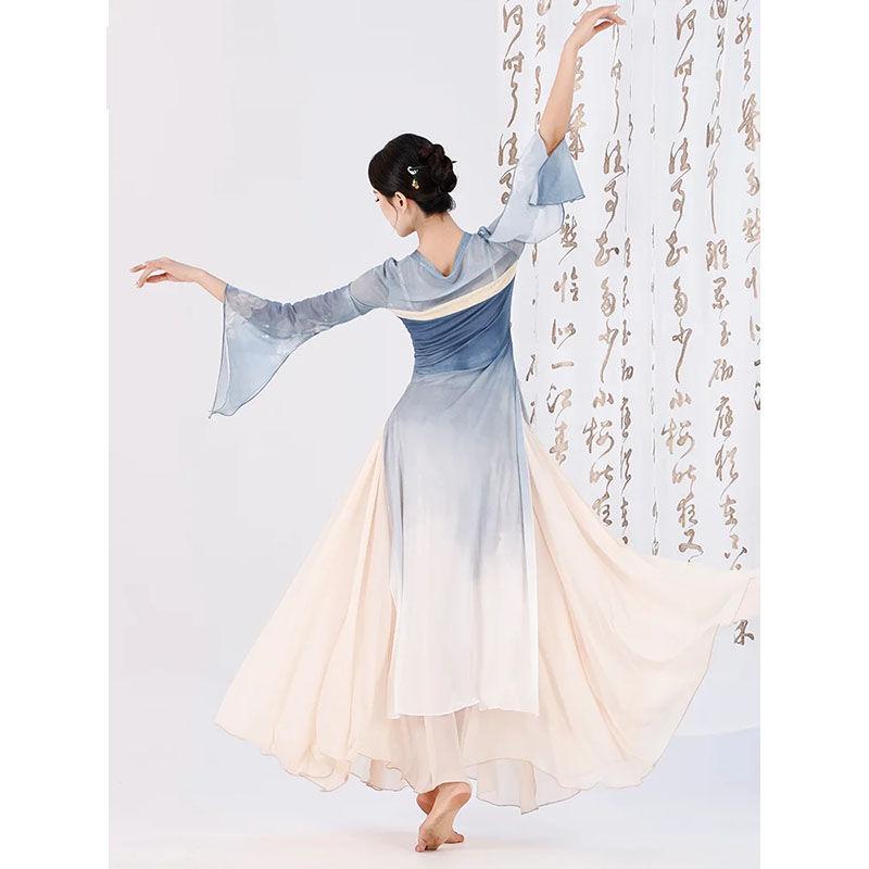 Chinese Classical Dance Wear For Women Elegant Practice Clothes With Ribbons