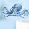 Großer blauer Oktopus Wandaufkleber Meeres Tier Wanddekal Abziehen Und Aufkleben Kunst Wandbild für Badezimmer Küche Wohnzimmer Sommer Wanddekoration