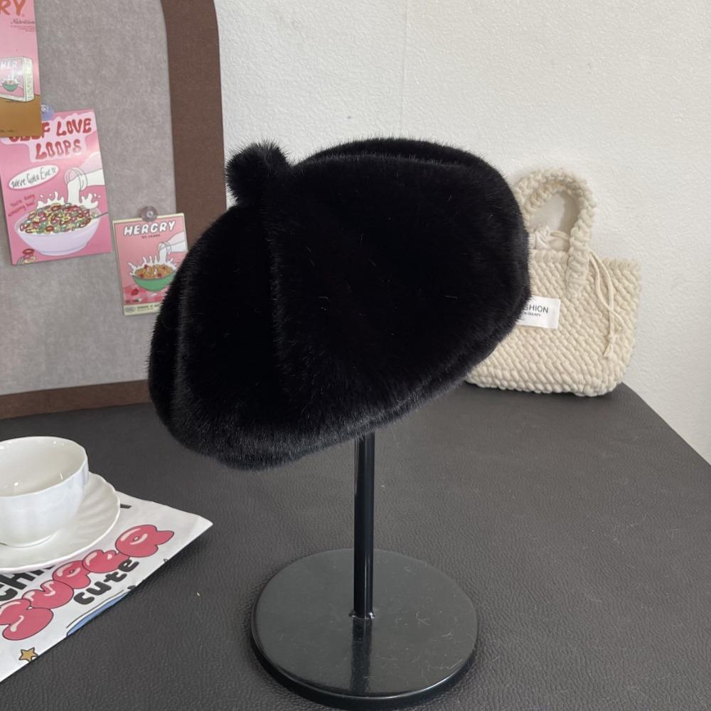 Winter New Foreign Style Warm Beret Mink Thickened Pumpkin Fashion Trend Versatile Women's Hat