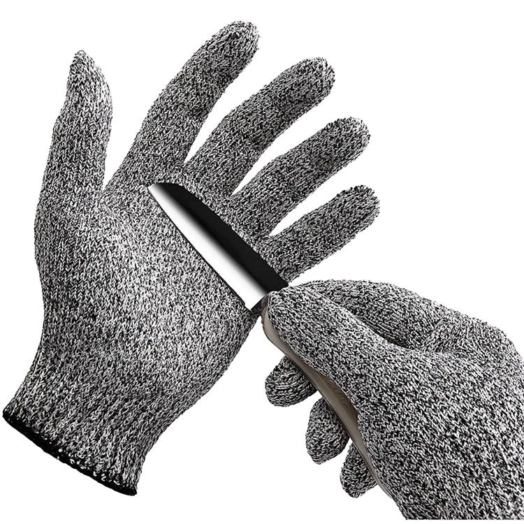 YOUGAIN Model 005 Level 5 Anti-Cutting HPPE Cut Resistant Breathable Tear-Resistant Textured Food Grade Safety Kitchen Gloves (Gray,M&Cut-Protection Gloves) серый