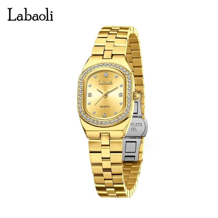 Women Elegant Steel Quartz Watches Round Dial Rhinestone Calendar Wristwatch Waterproof Classic Roman Scale Dress Watch Birthday Gift for Ladies