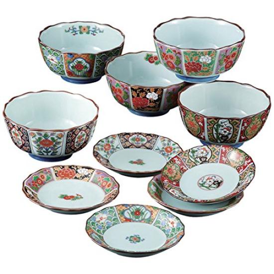 

Ranchant Тарелка и миска Маленький Маленький Старый Имари Арита Сделано в Японии Набор, Мульти, Миска 12x5.6, Тарелка 11.3x2см, Эвари, Варе,