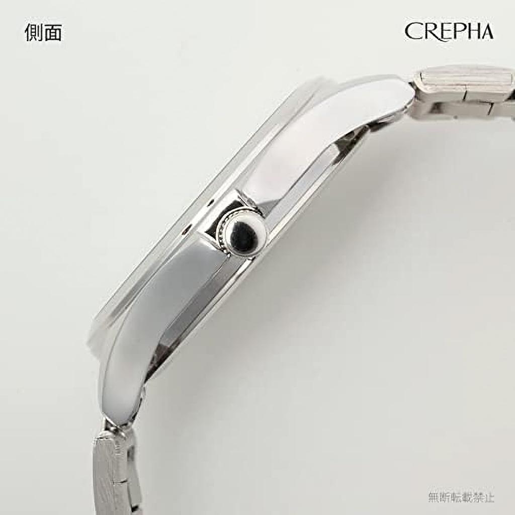 CREPHA Analog Watch with Japanese Quartz 3 ATM Water Calendar Day of the Week and Date Simple Design with Stainless Steel 20mm Strap Blue and Suitable